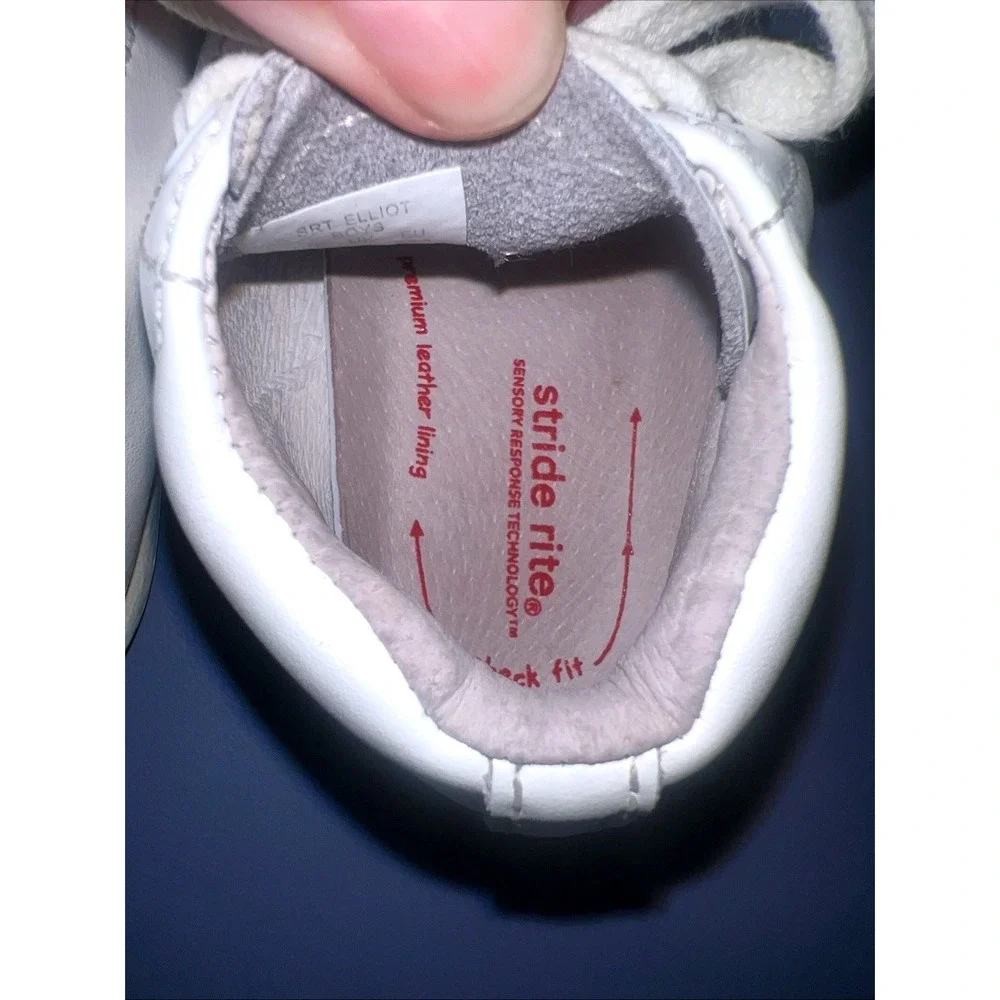 Stride Rite White Elliot Baby Toddler Walking Shoes Boys‎ 4.5W EUC
